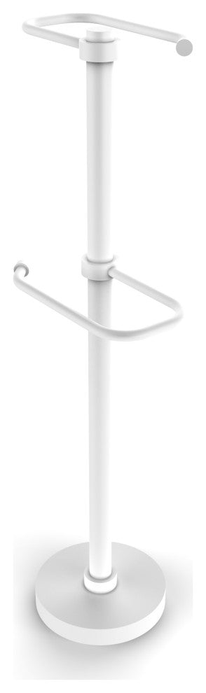 Free Standing Two Roll Toilet Tissue Stand, Matte White