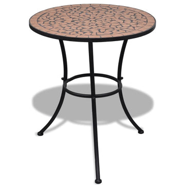 vidaXL Bistro Table Outdoor Side Table Garden Mosaic Table Ceramic Terracotta