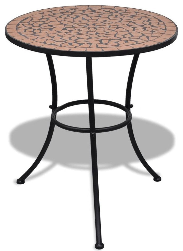 vidaXL Bistro Table Outdoor Side Table Garden Mosaic Table Ceramic Terracotta