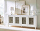 Modern Wood 80" Console With With doors, TV Stand, Fully Assembled, White