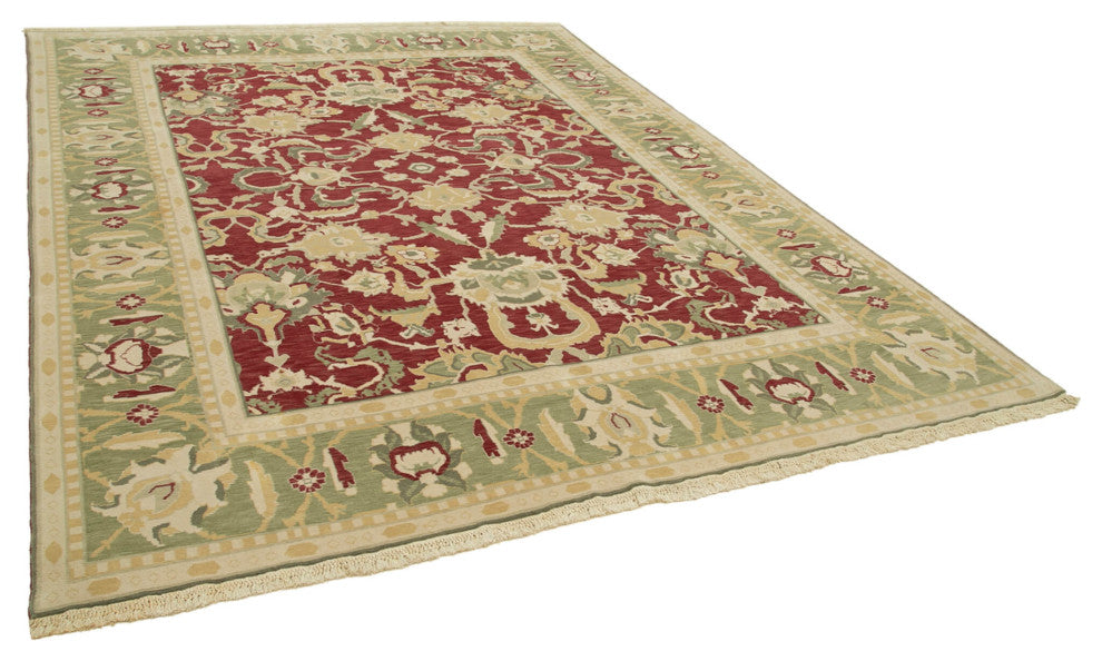 Rug N Carpet - Handwoven Oriental 8' 10" x 11' 6" Pastel Oushak Area Rug
