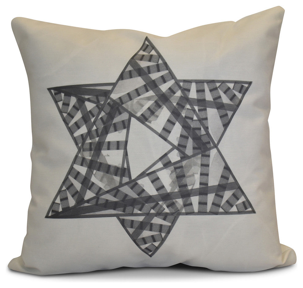 Decorative Holiday Pillow Geometric, Gray, 26"x26"
