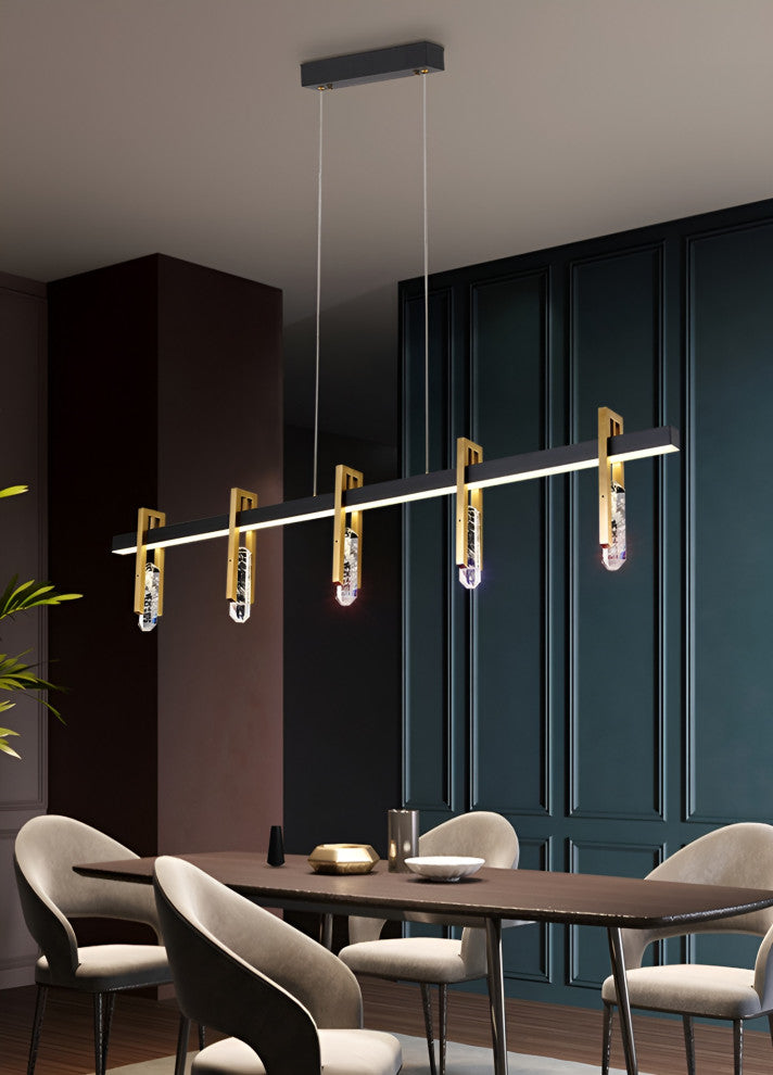Finale Ligure | Postmodern Copper Crystal Pendant Lamp, 5 Lights