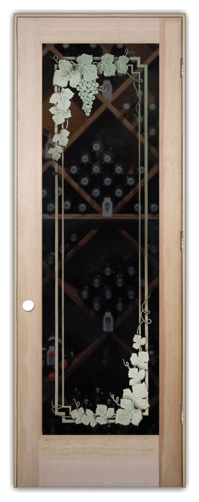 Wine Door - Vineyard Grapes Garland - Douglas Fir (stain grade) - 32" x 80"...