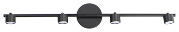 Taylor 4-Light Fixed Rail Track Light, Black