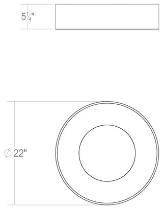 Sonneman 3738-22-30 Ilios 22"W LED Flush Mount Drum Ceiling - Dove Gray
