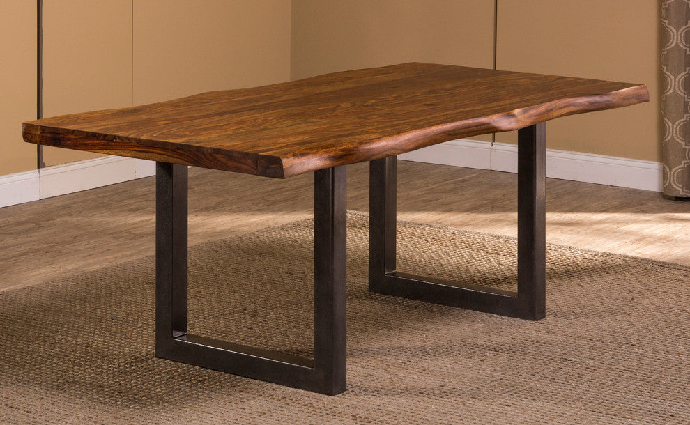 Emerson 7-Piece Rectangle Dining Set with Wood Chairs, Natural Sheesham