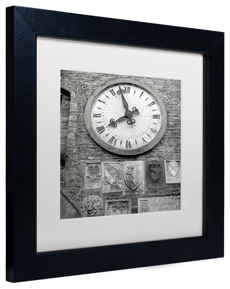 Alan Blaustein ''Il Grande Orologio III'' Art, Black Frame, White Mat, 11x11