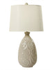 30" Curled Swirl Ceramic Table Lamp, Transparent Gray