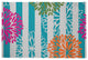 Flower Bursts Spring Chenille Rug, Blue, 2'x3'