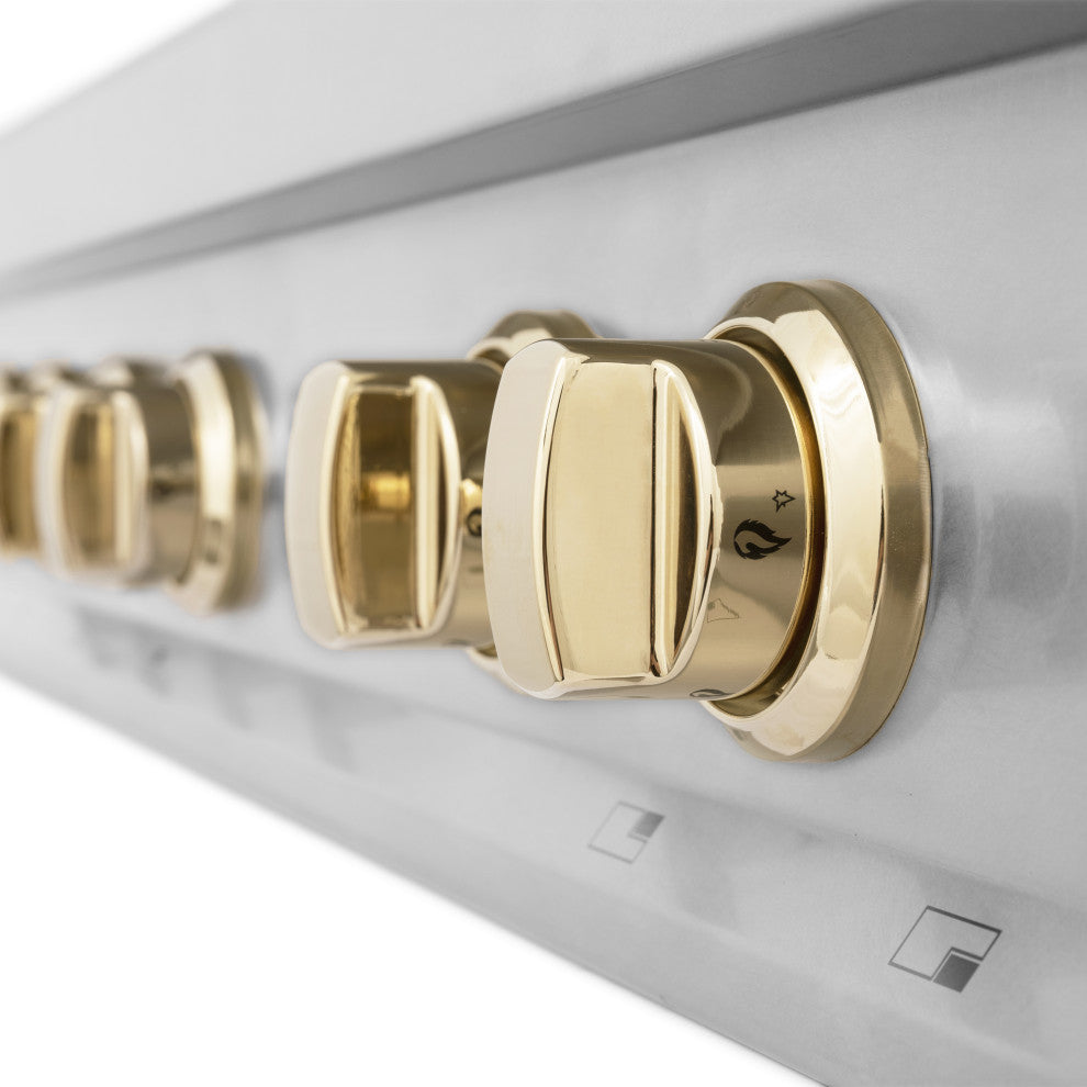 ZLINE 36" Rangetop, Stainless Steel With Gold Accents, RTZ-36-G