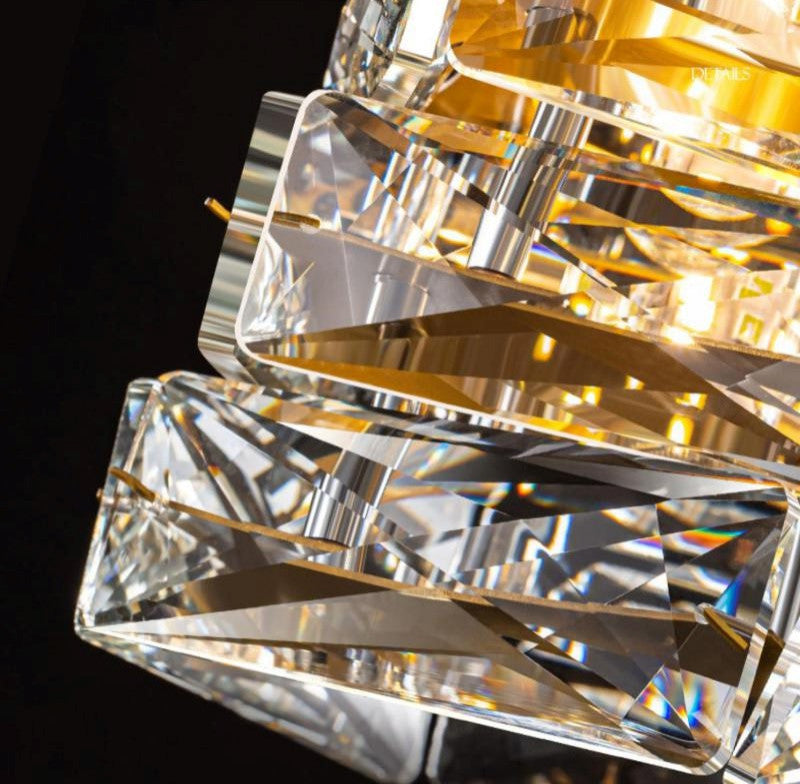 MIRODEMIÂ® Mioglia | Art Deco Copper LED Crystal Pendant Lamp, Style B