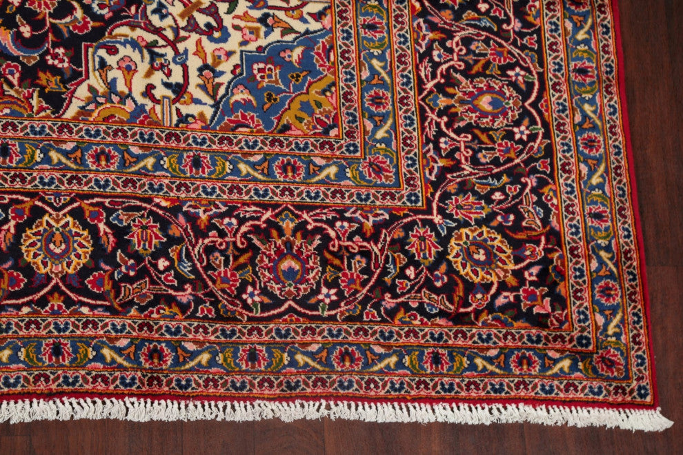 Consigned, Handmade Oriental Persian Vintage-Style Area Rug, Red, 10x13