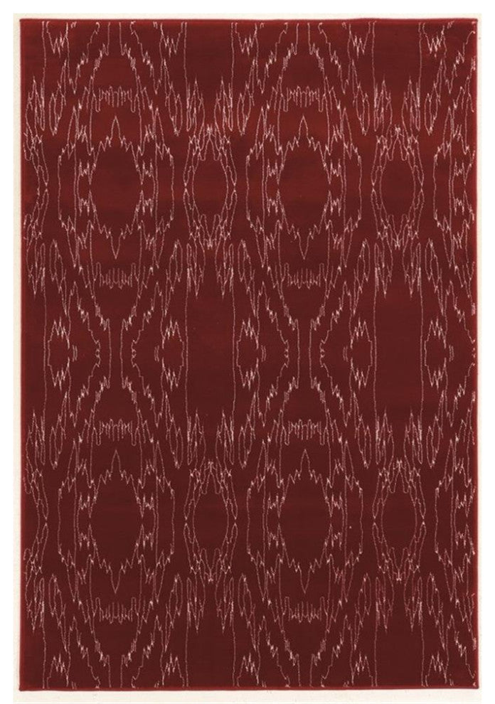 Linon Prisma Electric Machine Made Polypropylene 5'3"x7'6" Rug in Red