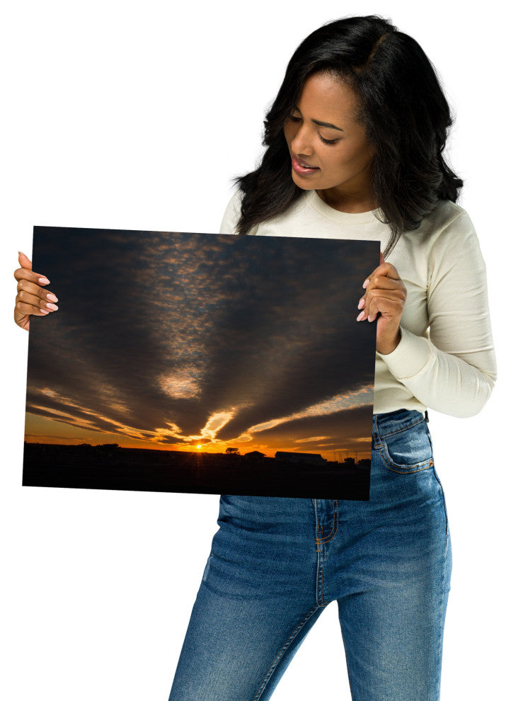Sunset Indian River Inlet Landscape Photo Unframed Wall Art Print, 12" X 16"