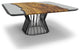 Egina Square Olive Dining Table, Light Smoked Top & Black Chrome Base, 10 Seater