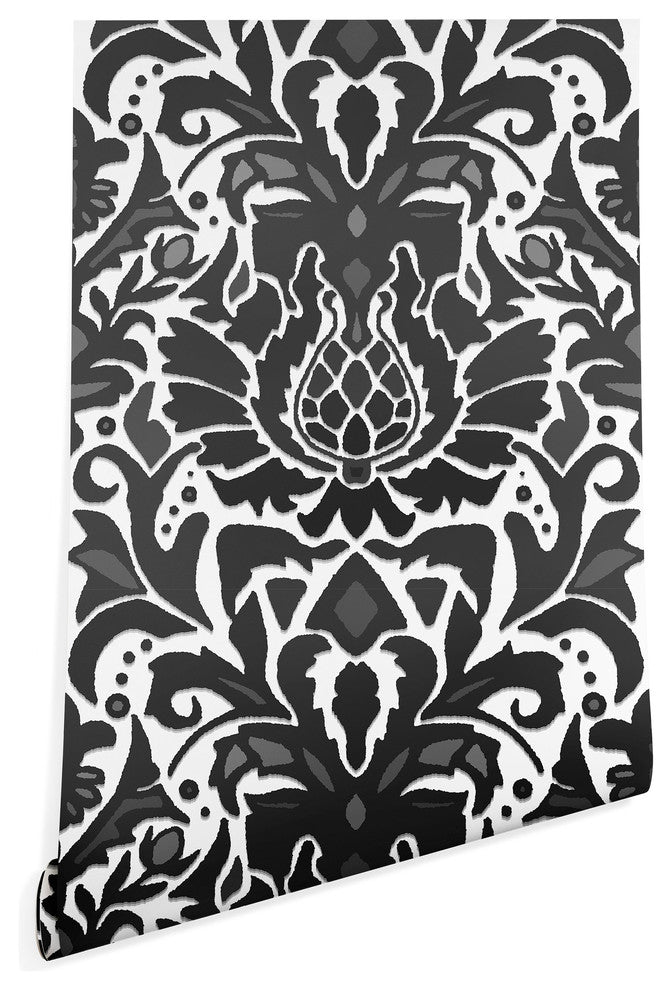 Deny Designs Sharon Turner Aya Damask Wallpaper, Gray, 2''x4''