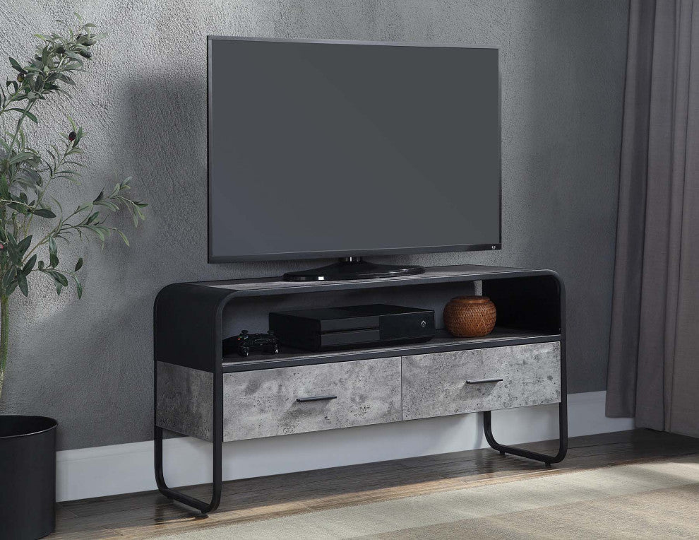 TV Stand With Storage for TV's up to 42 Inch, Concrete Gray