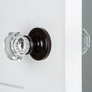 Single Classic Rosette With Waldorf Knob, Antique Pewter, Timeless Bronze, Doubl