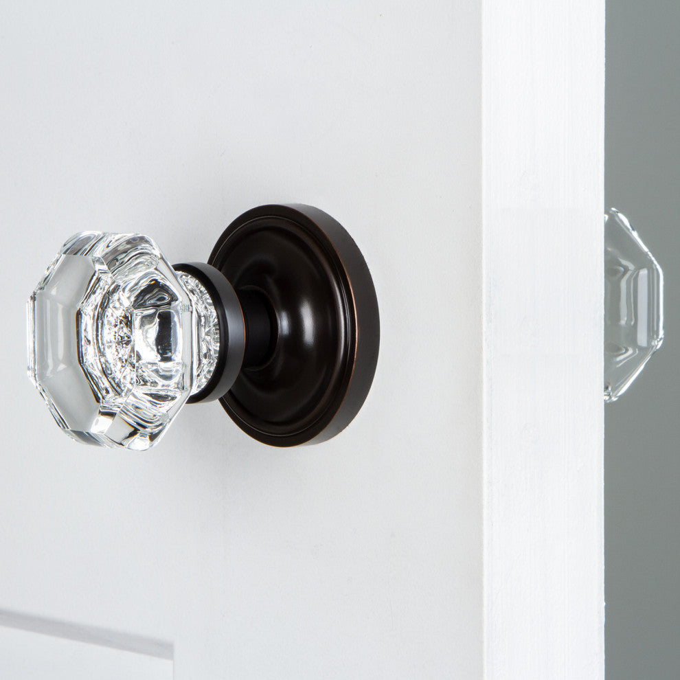 Single Classic Rosette With Waldorf Knob, Antique Pewter, Timeless Bronze, Doubl