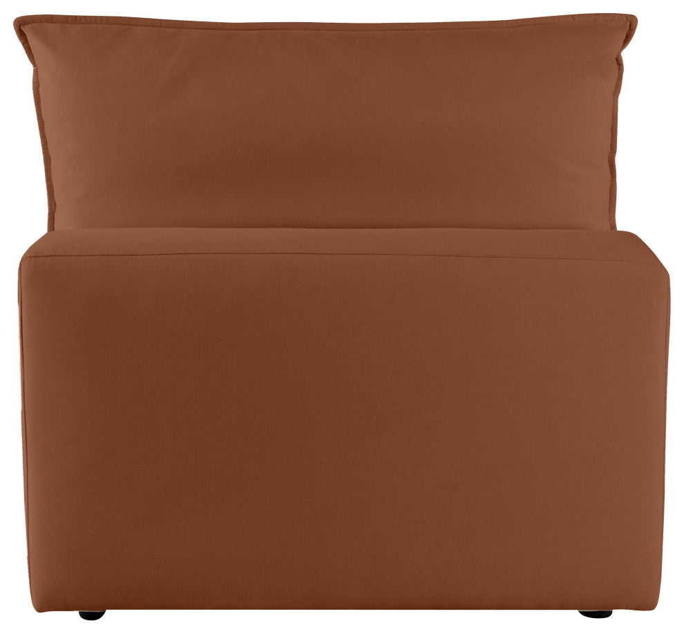 Cali Modular Armless Chair, Rust