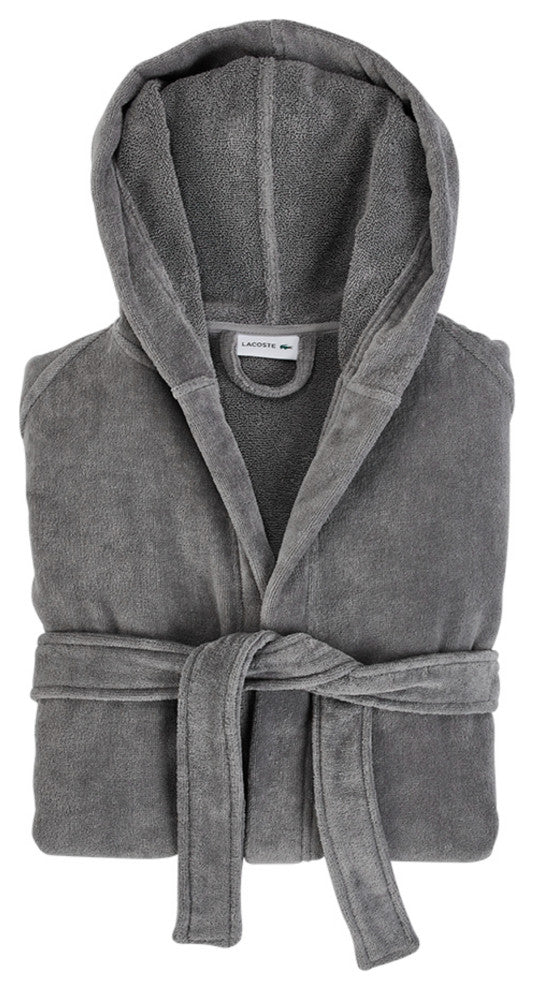 Lacoste Fairplay Unisex Hooded Bath Rober, Meteorite