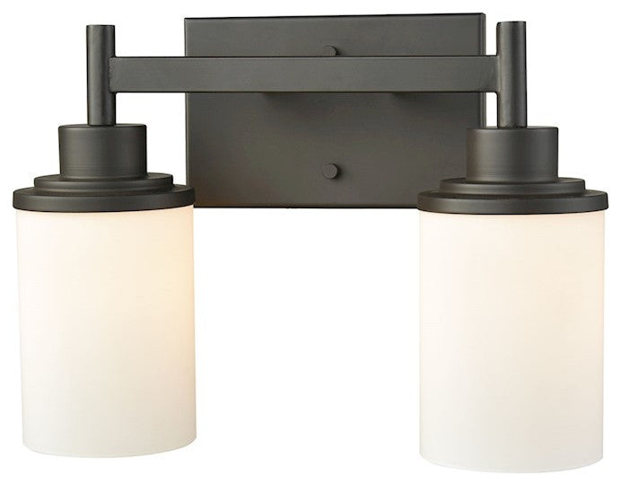 Thomas Lighting Belmar 2-Light Bath, Oil Rubbed Bronze/Opal White