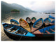 Beautiful Boats in Phewa Lake, Boat Canvas Art Print, 40"x30"