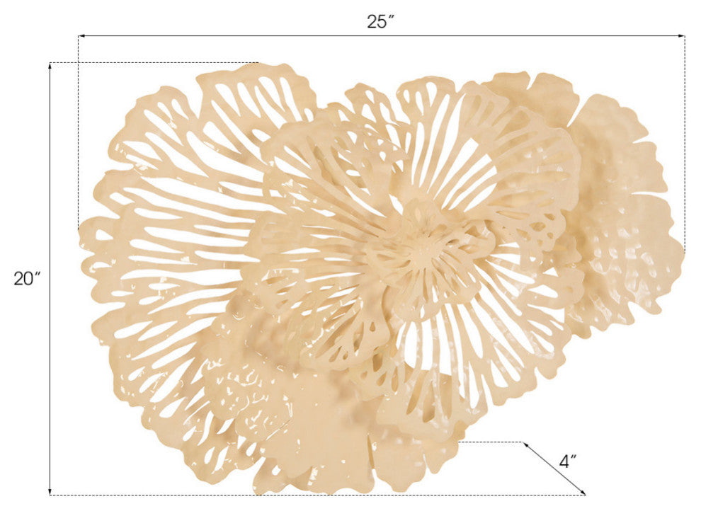 Flower Wall Art, Ivory, Small