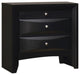 2 Drawers Wood Nightstand, Black
