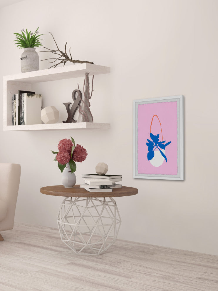 "White Hanging Pot" Framed Painting Print, 30x45