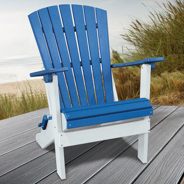 OS Home and Office Model 519BW Fan Back Folding Adirondack Chair