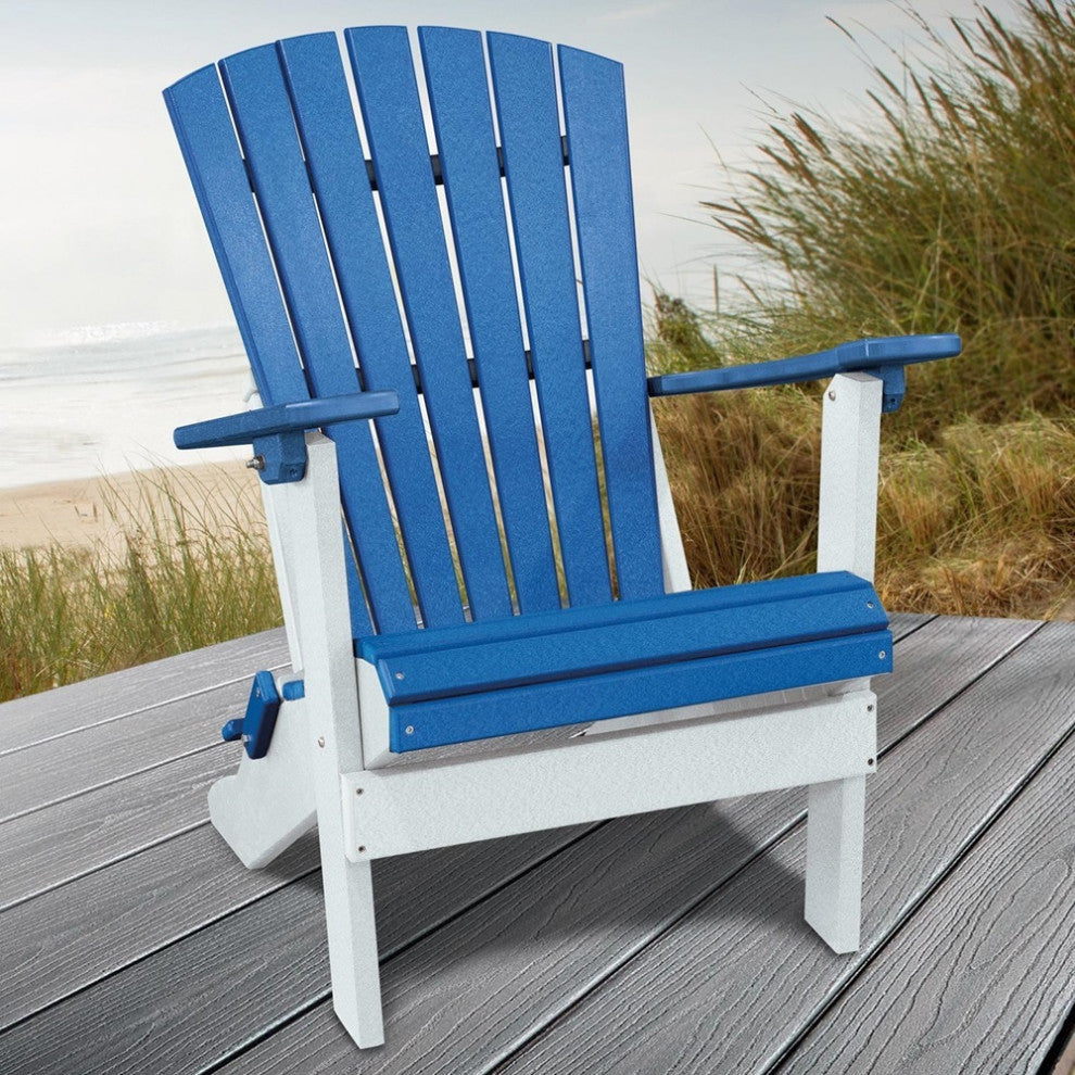 OS Home and Office Model 519BW Fan Back Folding Adirondack Chair