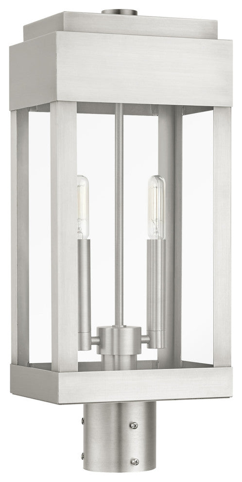 Brushed Nickel Transtional,  Modern Classic, Outdoor Post Top Lantern