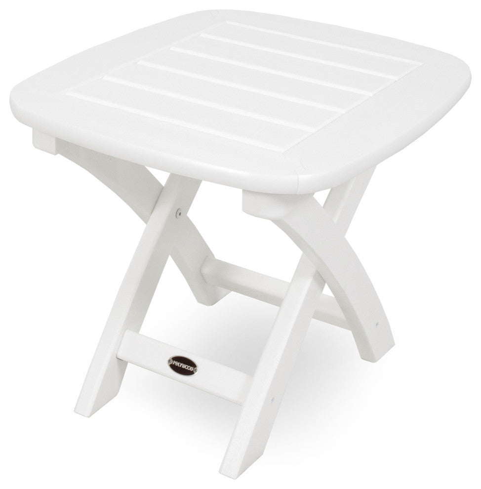 Polywood Nautical 21"x18" Side Table, White