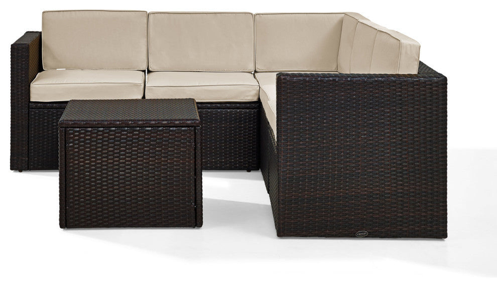 Palm Harbor 6-Piece Outdoor Wicker Seating Set With Sand Cushions