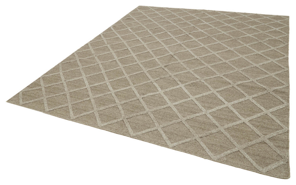 Rug N Carpet - Handmade Modern Design 8' 0'' x 10' 0'' Wool Unique Kilim Rug