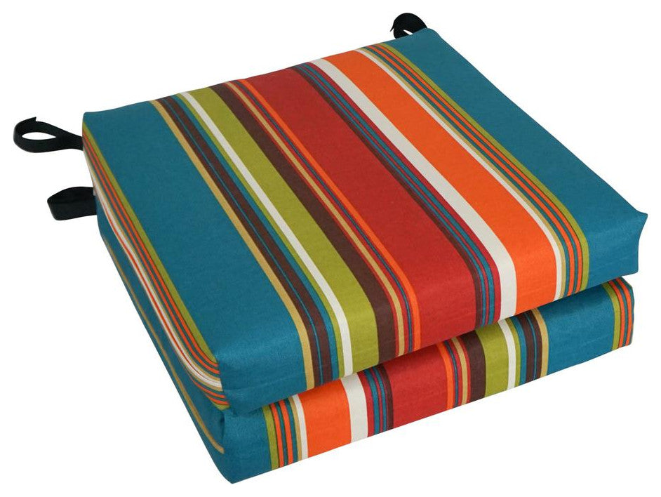 Blazing Needles 16-inch Outdoor Cushion, Westport Teal (2pc)