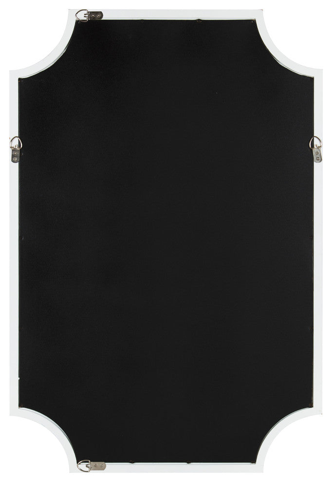 Kate and Laurel, Hogan Wood Framed Mirror With Scallop Corners, 24 x 36", White