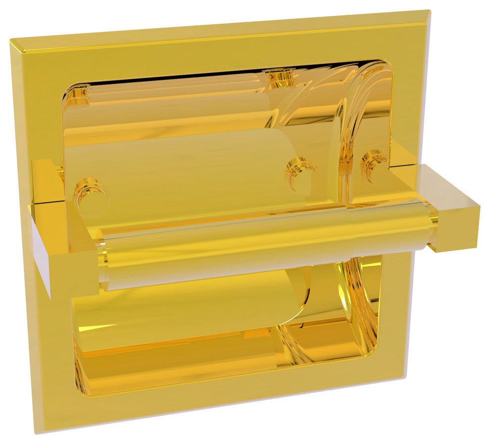 Montero Recessed Toilet Paper Holder, Polished Brass