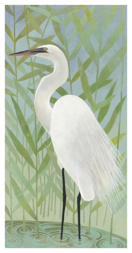 "Egret by the Shore II" Digital Paper Print by Kathrine Lovell, 38"x74"