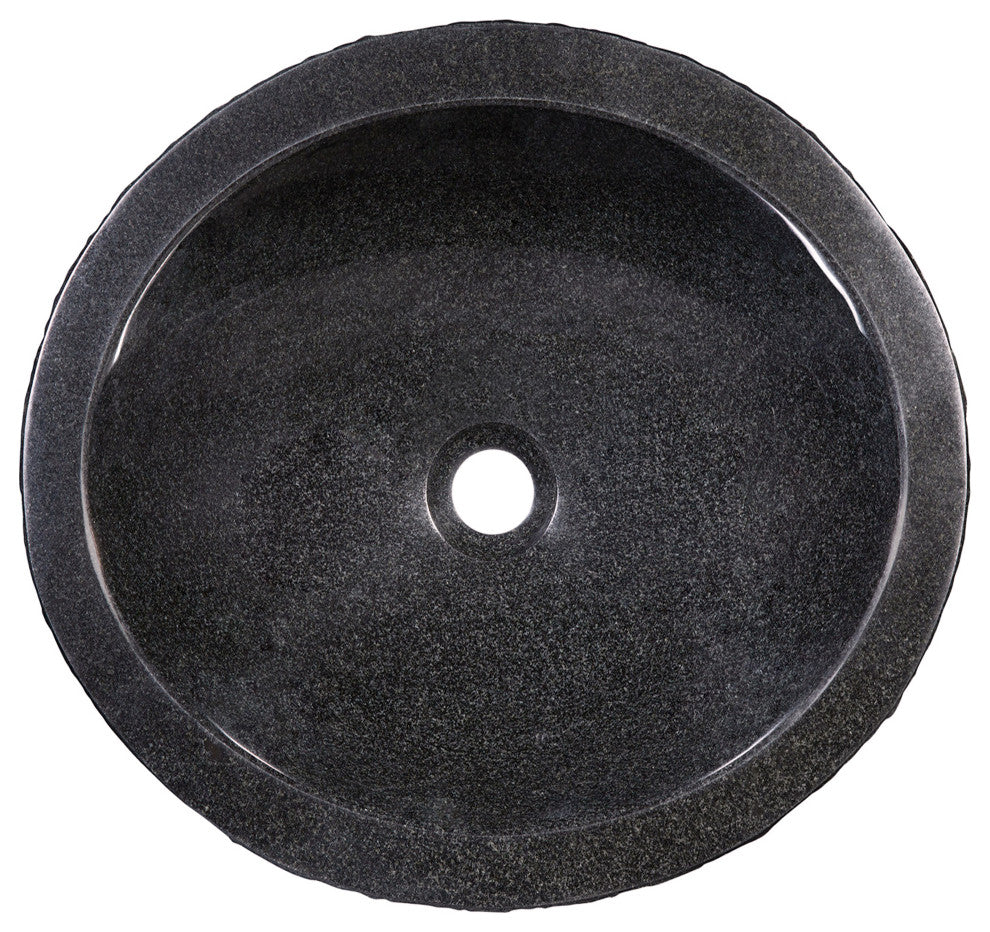 Novatto Absolute Natural Granite Vessel Sink with Drain