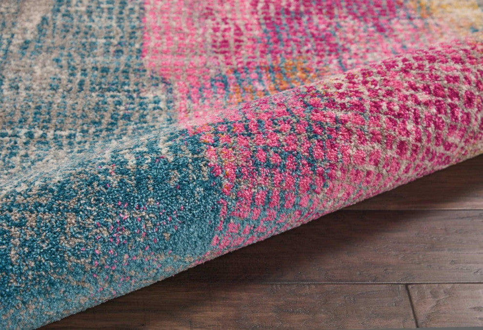 8 x 10 Gray Colorful Abstract Stripes Area Rug