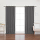 Linen Textured Grommet Thermal Total Blackout Curtains, Dark Gray, 52"x96"