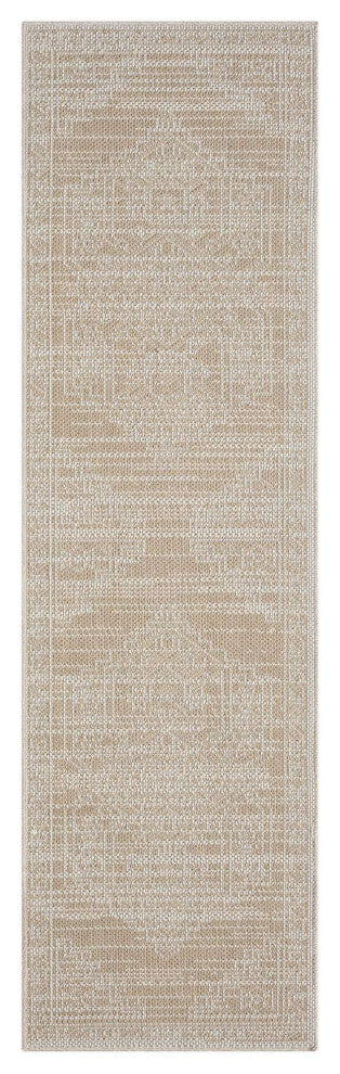 Pavilion Tribal Area Rug, Beige, 2'2"x7'6"