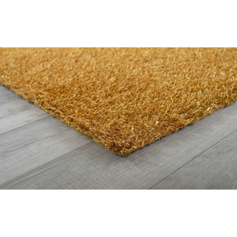 5" x 7" Gold Sparkly Area Rug