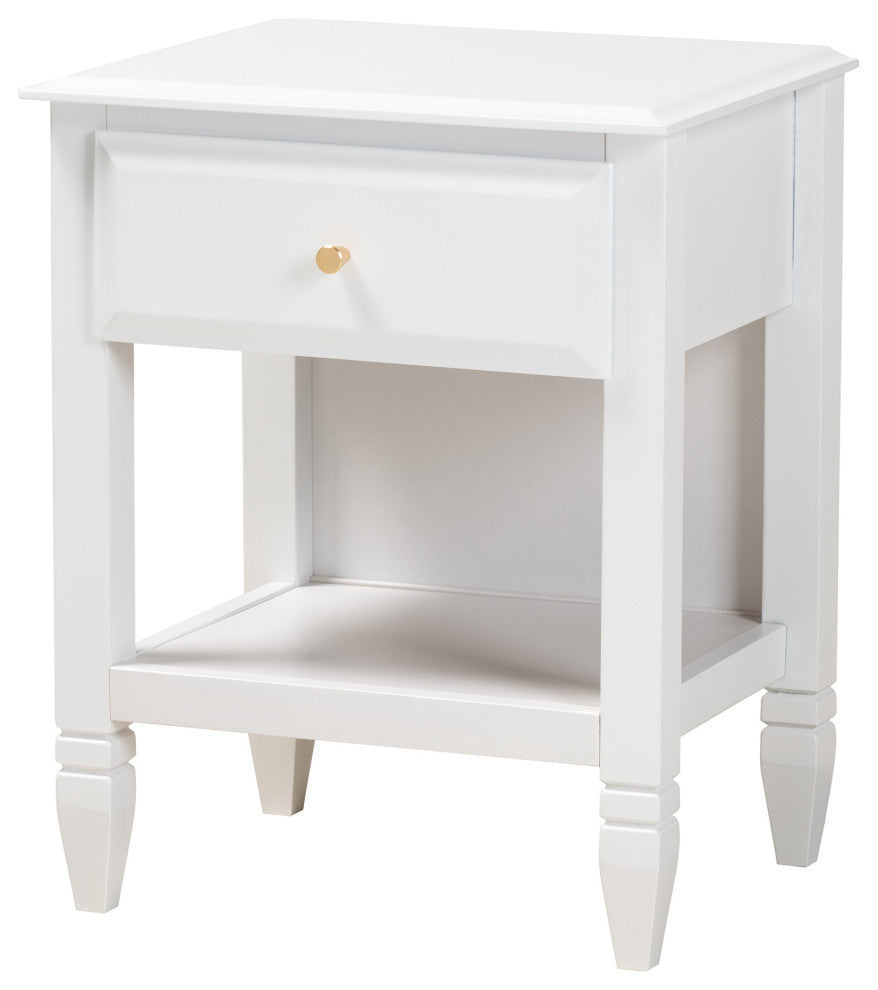 Elise Classic and Transitional White Finished Wood Twin Size 3-Piece Bedroom Set