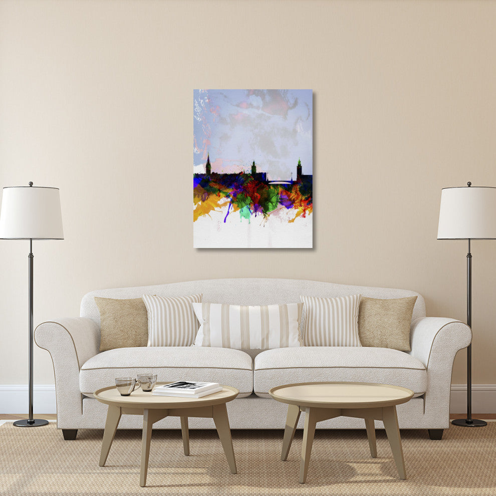 "Stockholm Watercolor Skyline" Fine Art Print