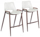 Set of Two White Retro Modern Funk Counter Chairs