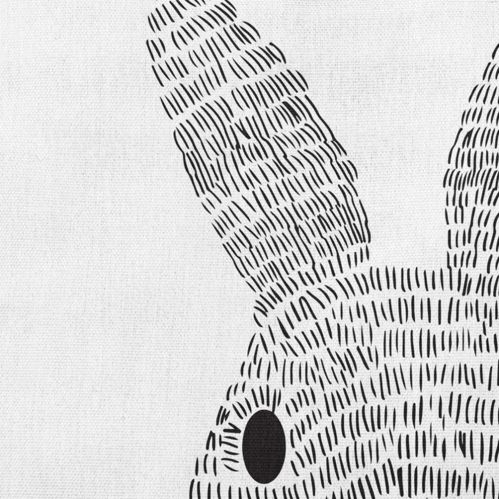 Bow-tie Bunny Easter Decorative Throw Pillow, Ocean Abyss Green, 26x26"